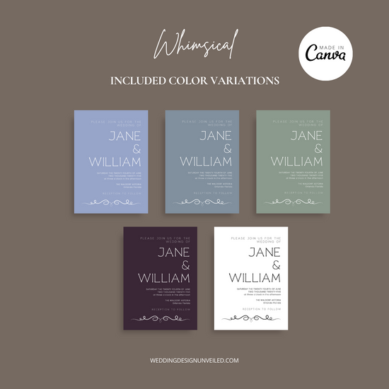 DIGITAL DOWNLOAD - Whimsical Enchanting Wedding Invitation Suite - Editable Canva Bundle