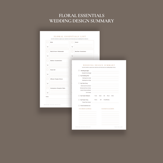 FREE! Wedding Design Unveiled Printables - Budget, Wedding Checklist and More!