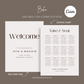 DIGITAL DOWNLOAD - Boho Pampas Grass Wedding Invitation Suite - Editable Canva Bundle