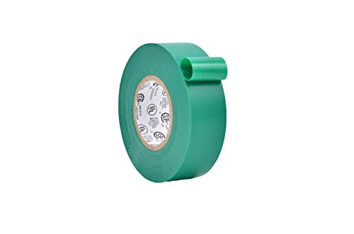 WOD ETC766 Professional Grade General Purpose Green Electrical Tape UL/CSA listed core. Vinyl Rubber Adhesive Electrical Tape: 1 inch X 66 ft - Use At No More Than 600V & 176F (Pack of 1)