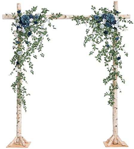 Ling's moment Wedding Arch Flowers with Hanging Vines Set of 2 for Ceremony Reception Wall Decorations (Not Include Arch)
