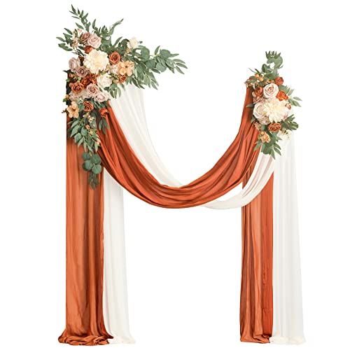 Ling's Moment 2pcs Artificial Floral Swags Centerpieces, Wedding Flower  Greenery Arrangements for Sweetheart/Head Table Decor Wedding Car Wall  Window