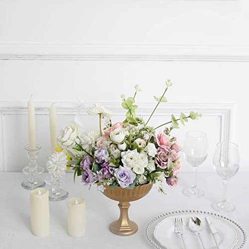 Efavormart 7" Gold Glass Roman Style Wedding Compote Floral Bowl Centerpiece, Antique Flower Table Pedestal Vase