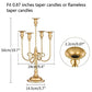Metal Candelabra Gold Candle Stand 20in Tall, 5-Candle Candlestick Holder for Taper Candles, Candle Holder for Wedding Centerpiece Christmas Valentine Holiday Party Event Reception Decor, 2Pcs