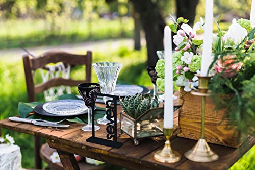 Wooden Table Numbers 1-10 - Wedding Table Number Signs with Holder Perfect for Party Events and Catering Reception (Black 1&10)