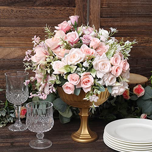 Efavormart 7" Gold Glass Roman Style Wedding Compote Floral Bowl Centerpiece, Antique Flower Table Pedestal Vase