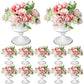 12 Pcs Vases for Centerpieces Metal Compote Vase Urn for Flowers Small Pedestal Vase Trumpet Vase for Wedding Table Reception Birthday Anniversary Ceremony Home Decor, 5.91 Inch (White)