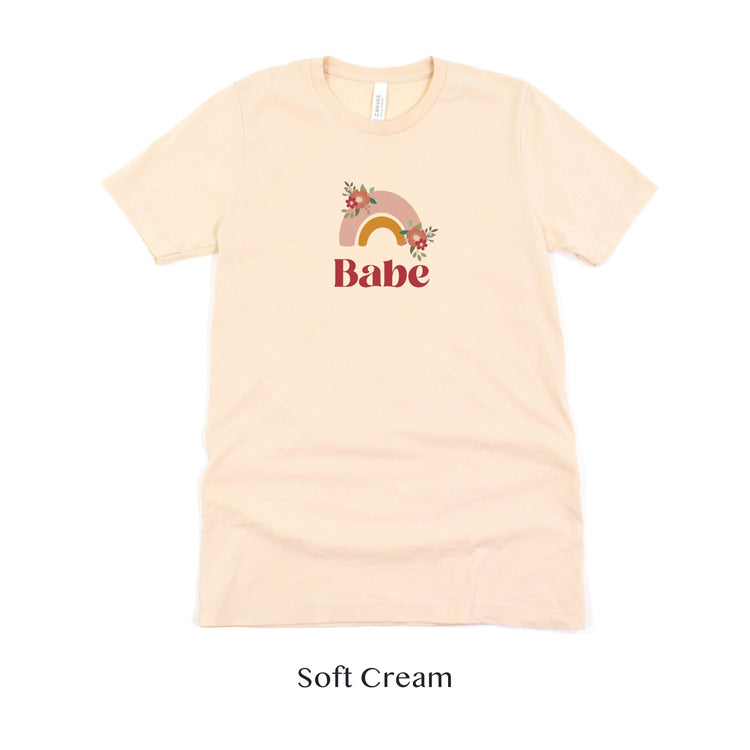 Babe - Bach Party - Boho Bride - Boho Bachelorette Short-sleeve tshirt for Bridal Party by Oaklynn Lane - Soft Cream Shirt