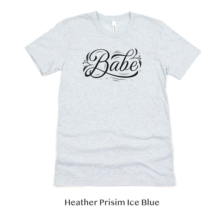 Babe Short-Sleeve Tee - Bach Weekend and Bridal Proposal Box Shirt - Plus Sizes Available! by Oaklynn Lane - Ice Blue tshirt