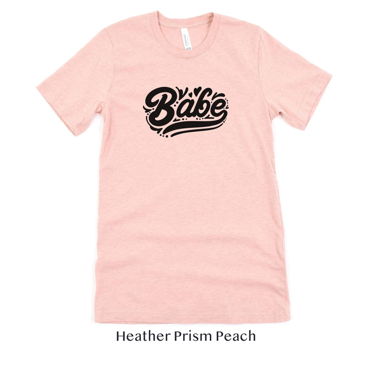 Babe - Wedding Party - Bach Party Short-sleeve Tee by Oaklynn Lane - Peach Colored Shirt
