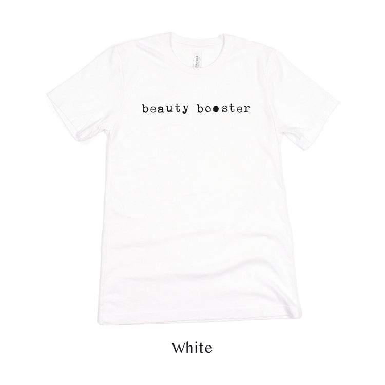 Beauty Booster - Hair and Makeup Artist shirt - HMUA Short-sleeve Tee by Oaklynn Lane - white shirt