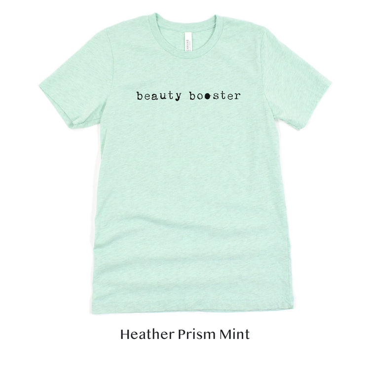 Beauty Booster - Hair and Makeup Artist shirt - HMUA Short-sleeve Tee by Oaklynn Lane - mint shirt