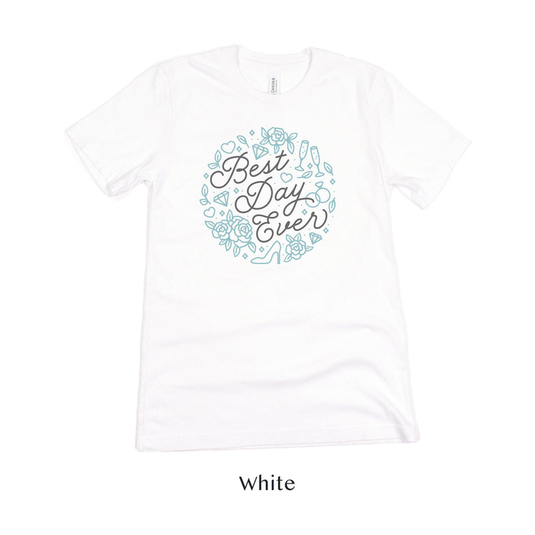 Best Day Ever Wedding Day Collage Short-Sleeve Tee - Plus Sizes Available! by Oaklynn Lane - White Shirt