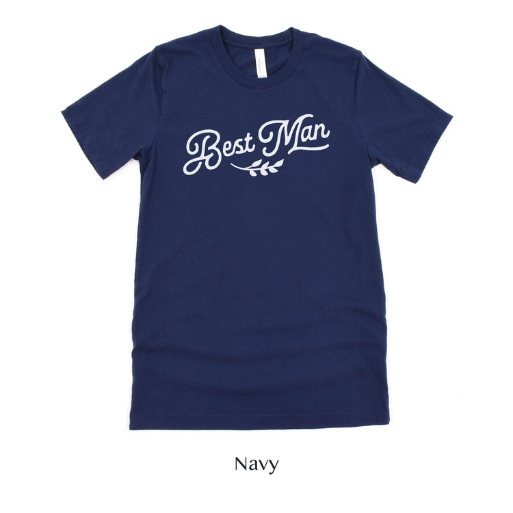 Best Man Short-Sleeve Tee - Small-5x Sizes Available by Oaklynn Lane - Navy Blue Shirt