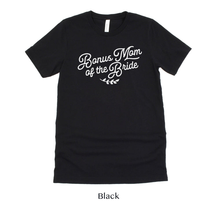Bonus Mom of the Bride Short-sleeve Tee by Oaklynn Lane - Black Tshirt
