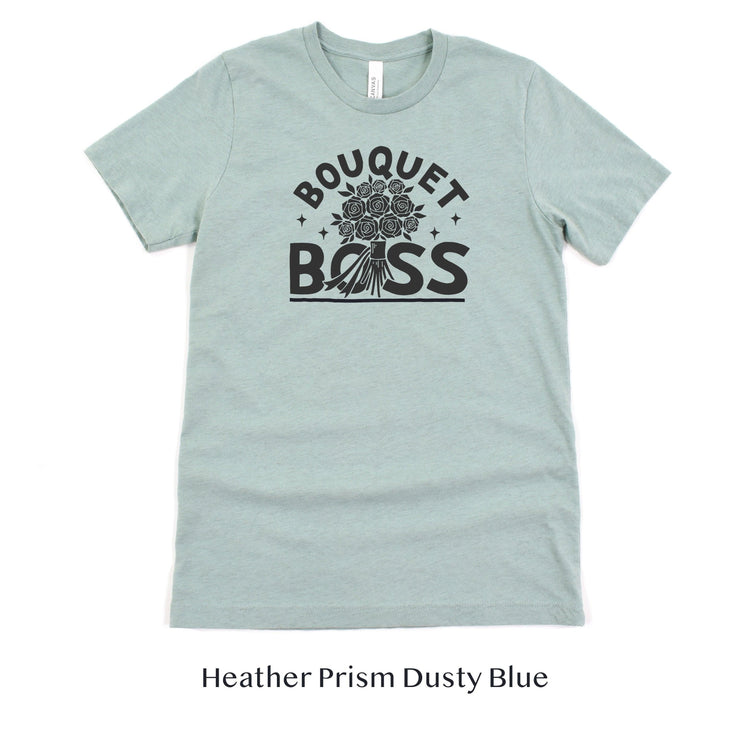 Bouquet Boss Florist Short-sleeve Shirt by Oaklynn Lane - Dusty Seafoam Tee