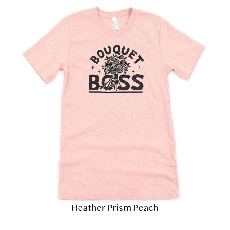 Bouquet Boss Florist Short-sleeve Shirt by Oaklynn Lane - Peach Tee