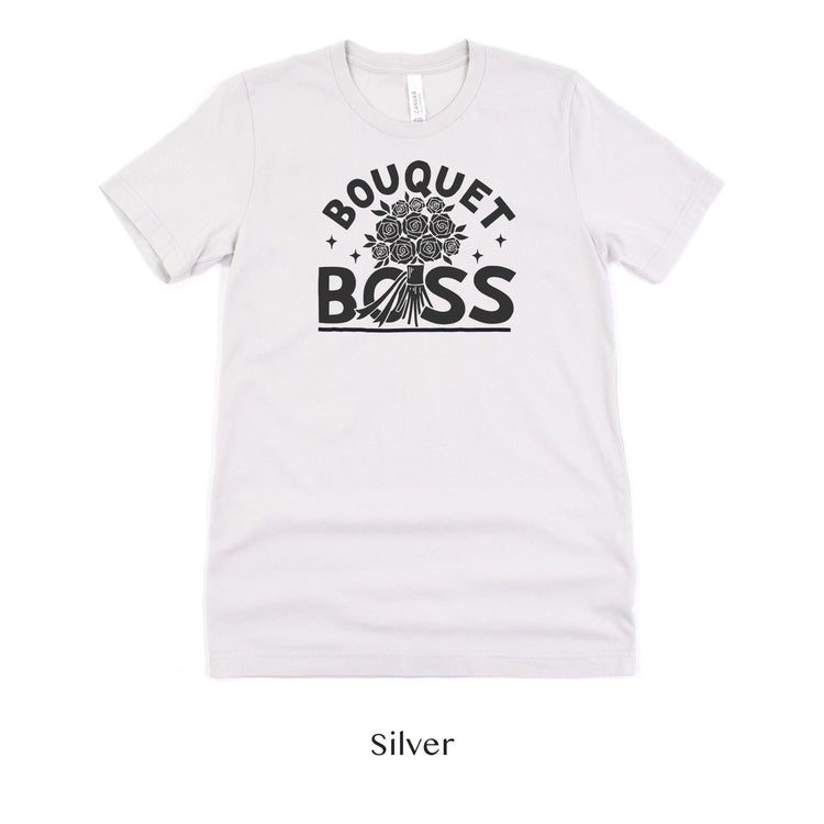 Bouquet Boss Florist Short-sleeve Shirt by Oaklynn Lane - Silver Tee