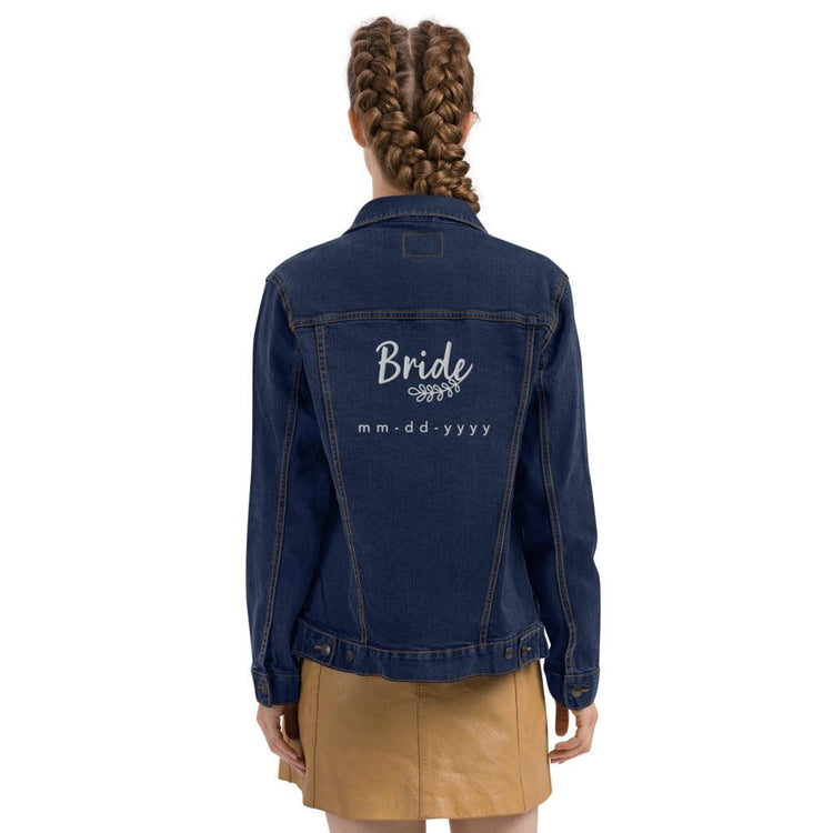 Bride Custom Wedding Date Denim Jean Jacket - Plus Sizes Available by Oaklynn Lane