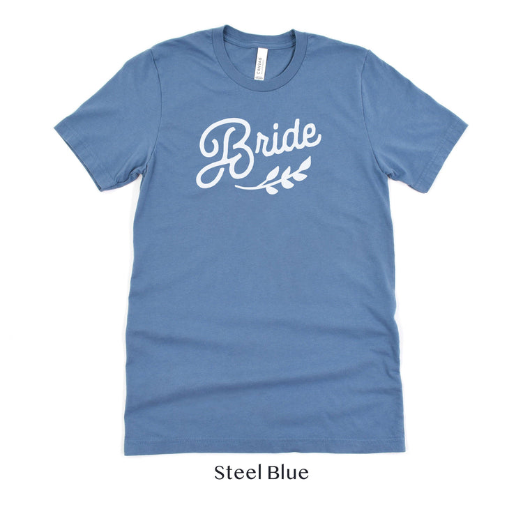Bride - Wedding Party Short-Sleeve Tee - Plus Sizes Available by Oaklynn Lane - Steel Dusty Blue Shirt