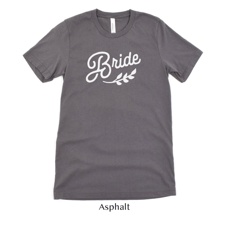 Bride - Wedding Party Short-Sleeve Tee - Plus Sizes Available by Oaklynn Lane - Asphalt Grey Shirt