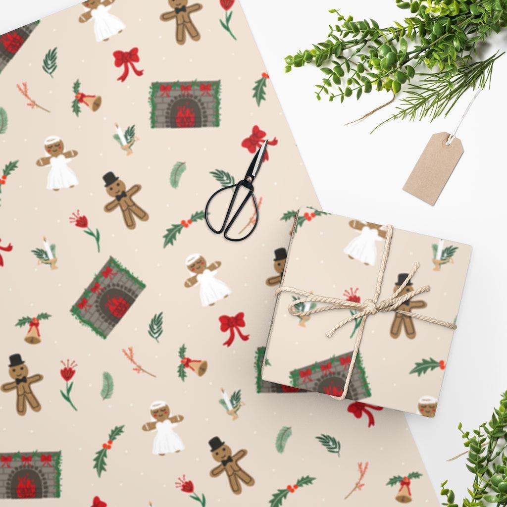 Christmas Wedding Gift Wrapping Paper by Oaklynn Lane