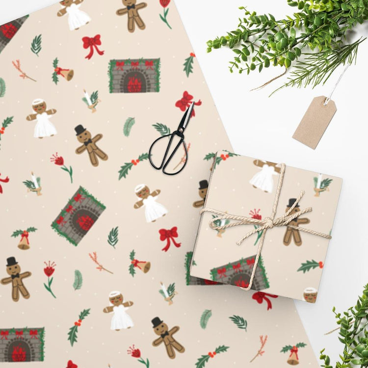 Christmas Wedding Gift Wrapping Paper by Oaklynn Lane
