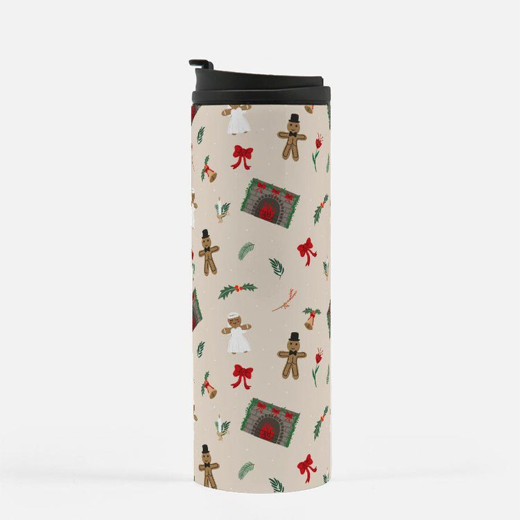 Christmas Wedding Gingerbread Bride and Groom Thermal Tumbler 16 oz. - Bride to Be Gift - Wedding Vendor by Oaklynn Lane