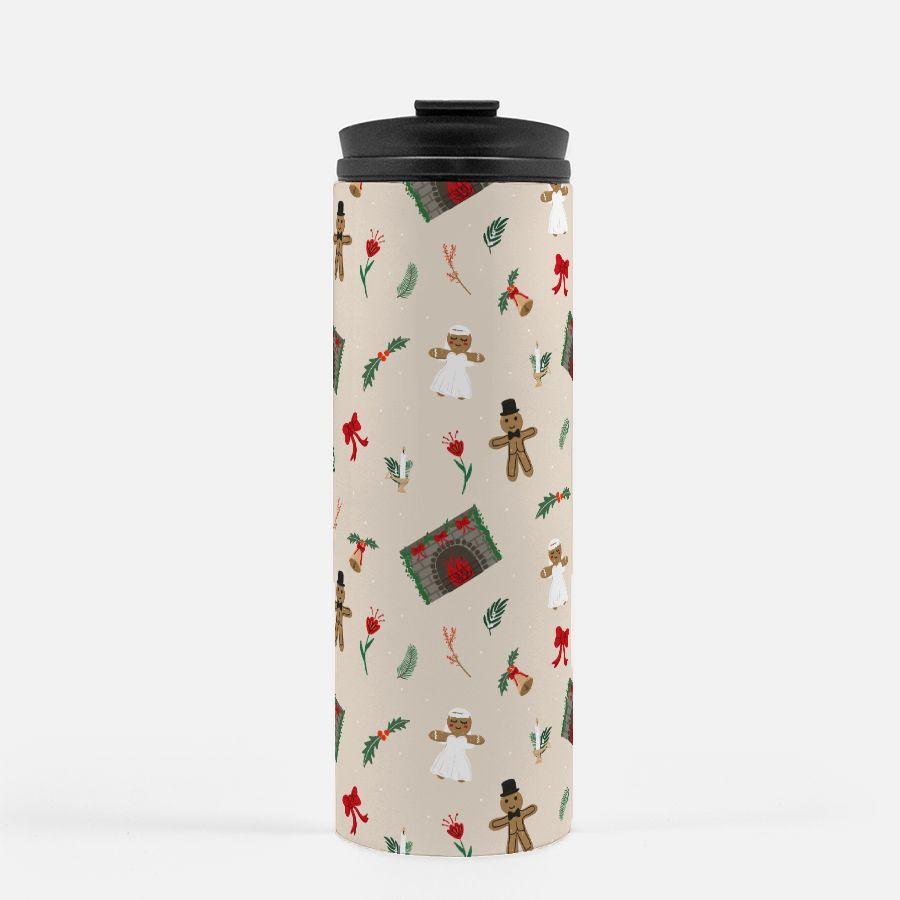 Christmas Wedding Gingerbread Bride and Groom Thermal Tumbler 16 oz. - Bride to Be Gift - Wedding Vendor by Oaklynn Lane