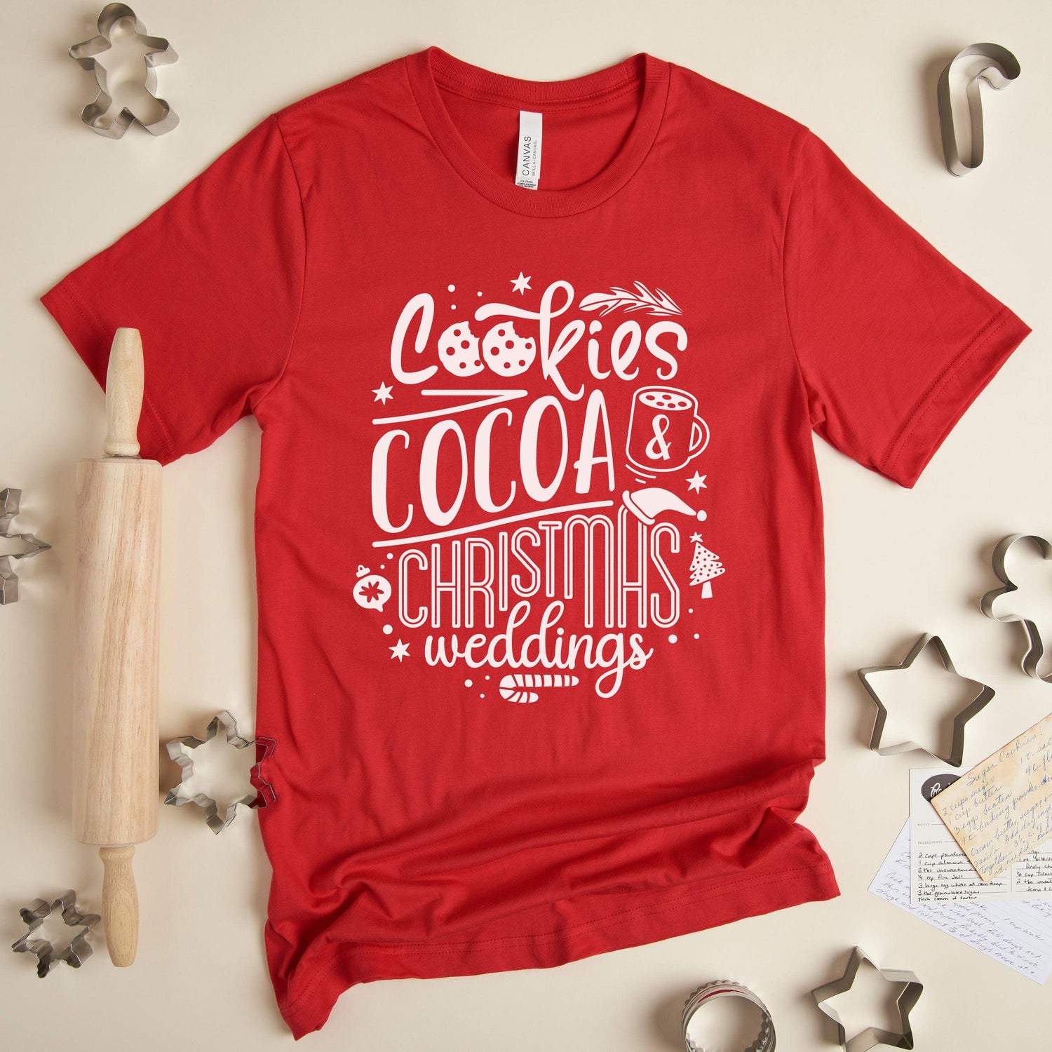 Cookies, Cocoa and Christmas Weddings - Wedding Vendor Baker Unisex t-shirt - Christmas Bride to Be by Oaklynn Lane