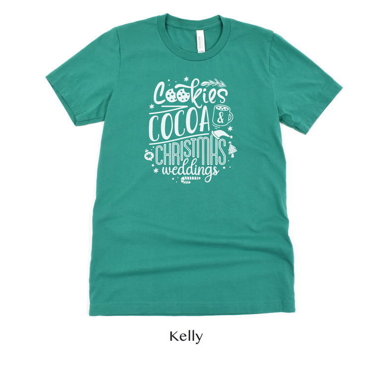 Cookies, Cocoa and Christmas Weddings - Wedding Vendor Baker Unisex t-shirt - Christmas Bride to Be by Oaklynn Lane
