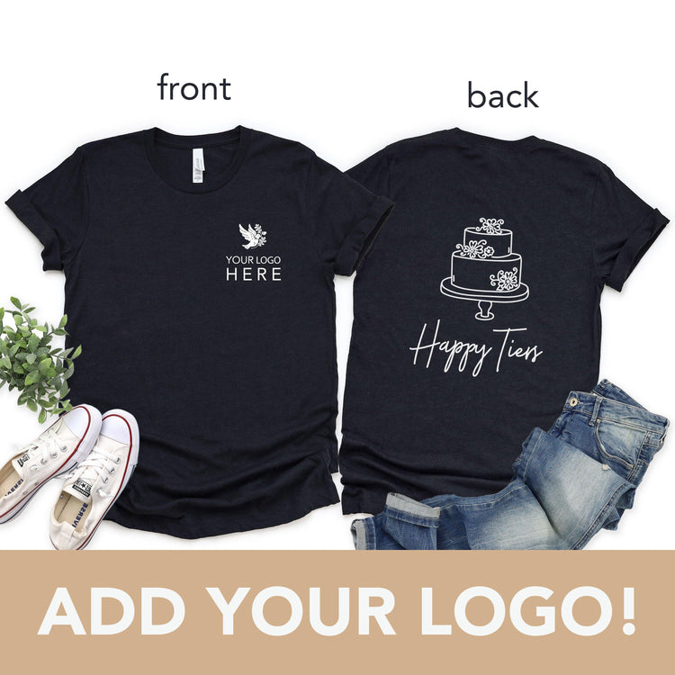 Custom Logo Happy Tiers Bakery and Cake Baker Customizable Unisex t-shirt by Oaklynn Lane