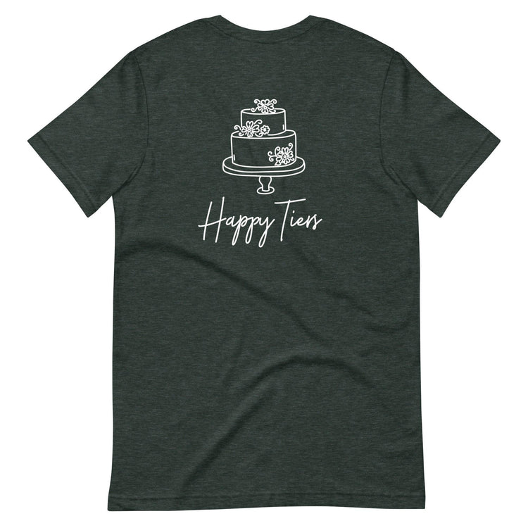 Custom Logo Happy Tiers Bakery and Cake Baker Customizable Unisex t-shirt by Oaklynn Lane
