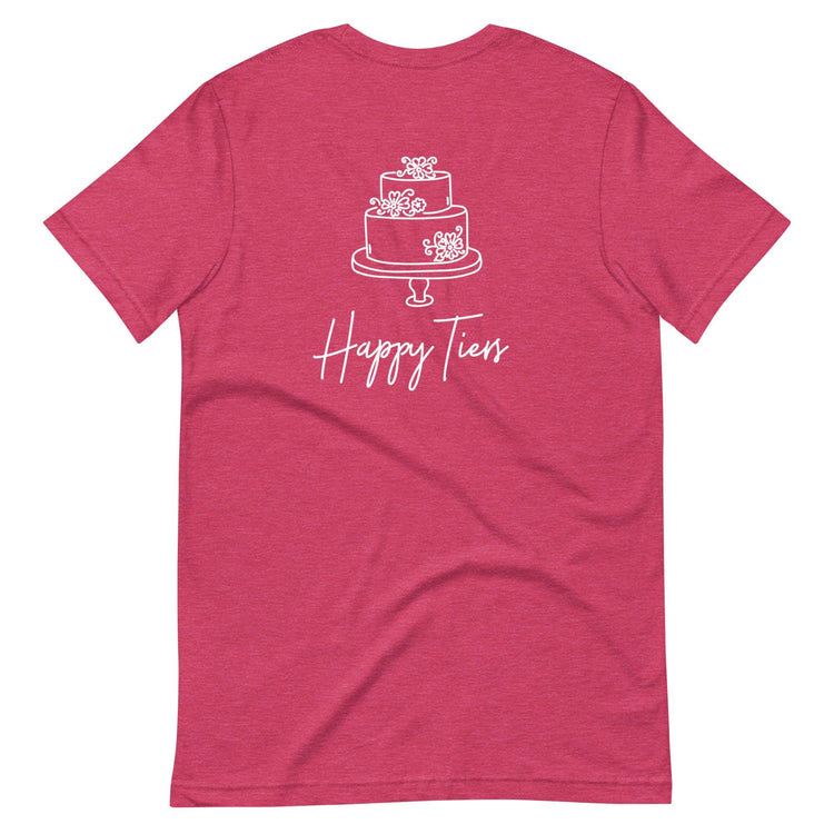 Custom Logo Happy Tiers Bakery and Cake Baker Customizable Unisex t-shirt by Oaklynn Lane
