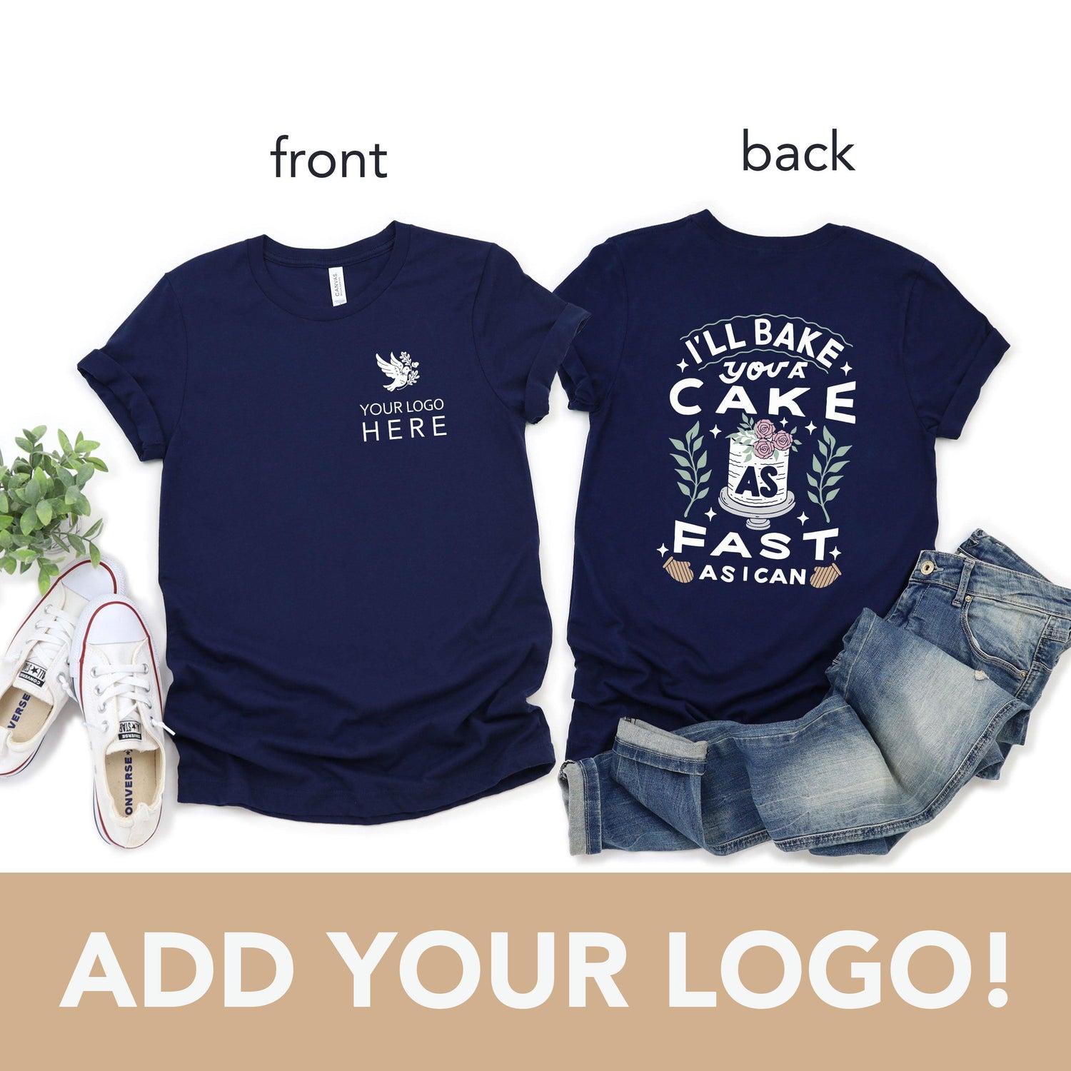Custom Logo I'll Bake You a Cake Baker Tshirt by Oaklynn Lane