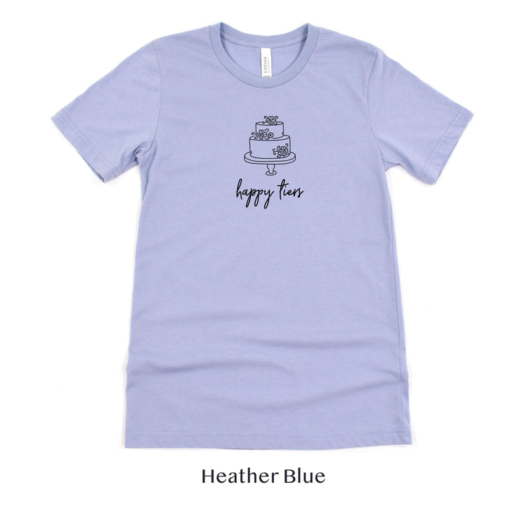 Happy Tiers Cake Baker Wedding Vendor Short-Sleeve Tee Gift - Plus Sizes Available by Oaklynn Lane