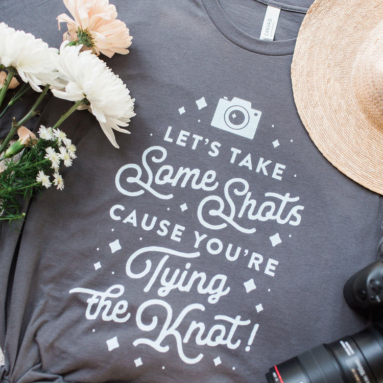 Let's Take Shots! Wedding Photographer Funny Short-Sleeve Tee by Oaklynn Lane