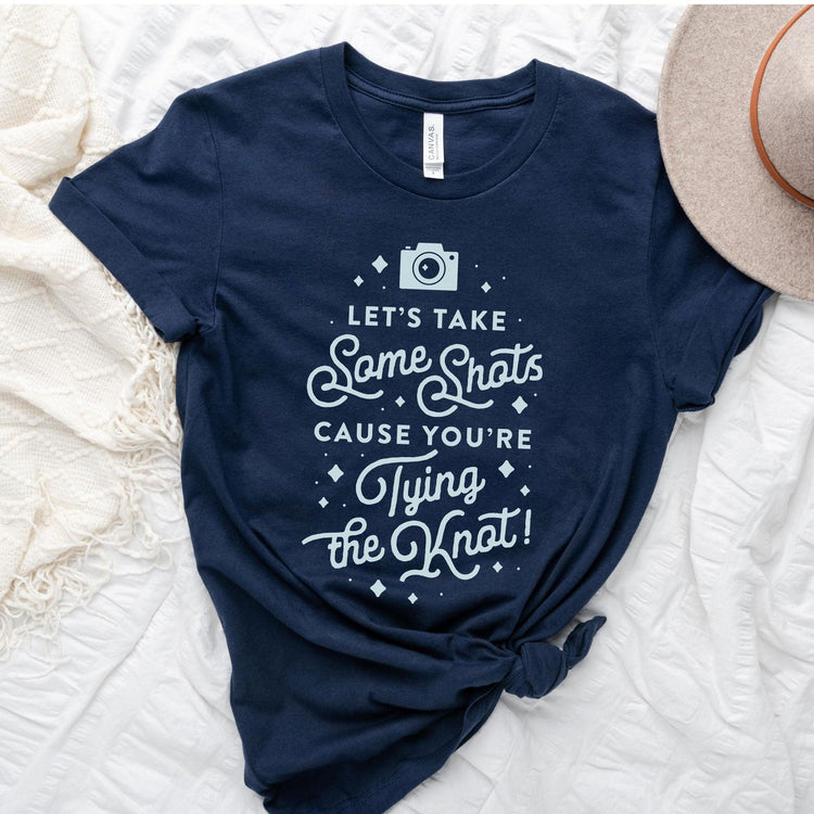 Let's Take Shots! Wedding Photographer Funny Short-Sleeve Tee by Oaklynn Lane