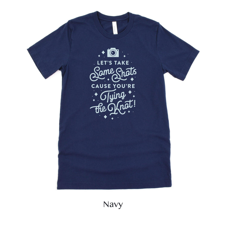 Let's Take Shots! Wedding Photographer Funny Short-Sleeve Tee by Oaklynn Lane