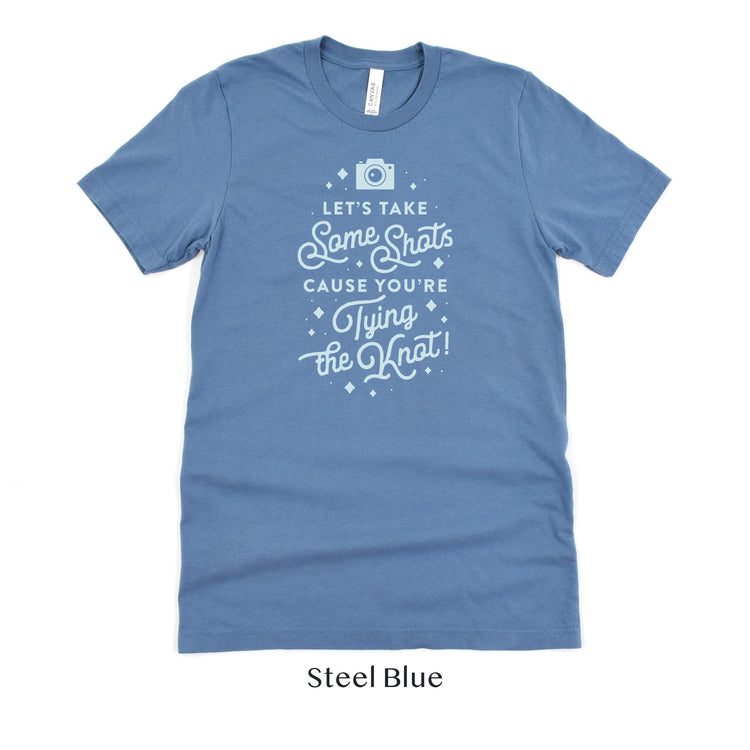 Let's Take Shots! Wedding Photographer Funny Short-Sleeve Tee by Oaklynn Lane