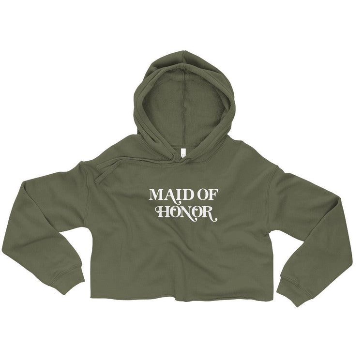 Maid of Honor Bachelorette Party Crop Hoodie by Oaklynn Lane