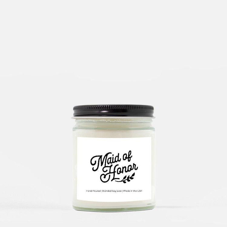 Maid of Honor Bridesmaid Proposal Box Gift Candle (Hand Poured 9 oz.) by Oaklynn Lane