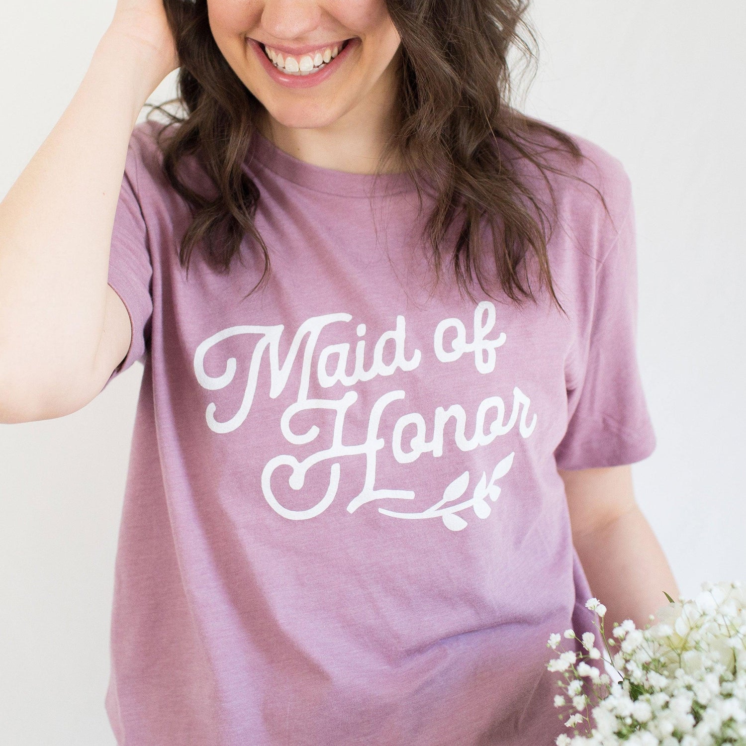 Maid of Honor Wedding Party Short-Sleeve Tee - Plus Sizes Available! by Oaklynn Lane