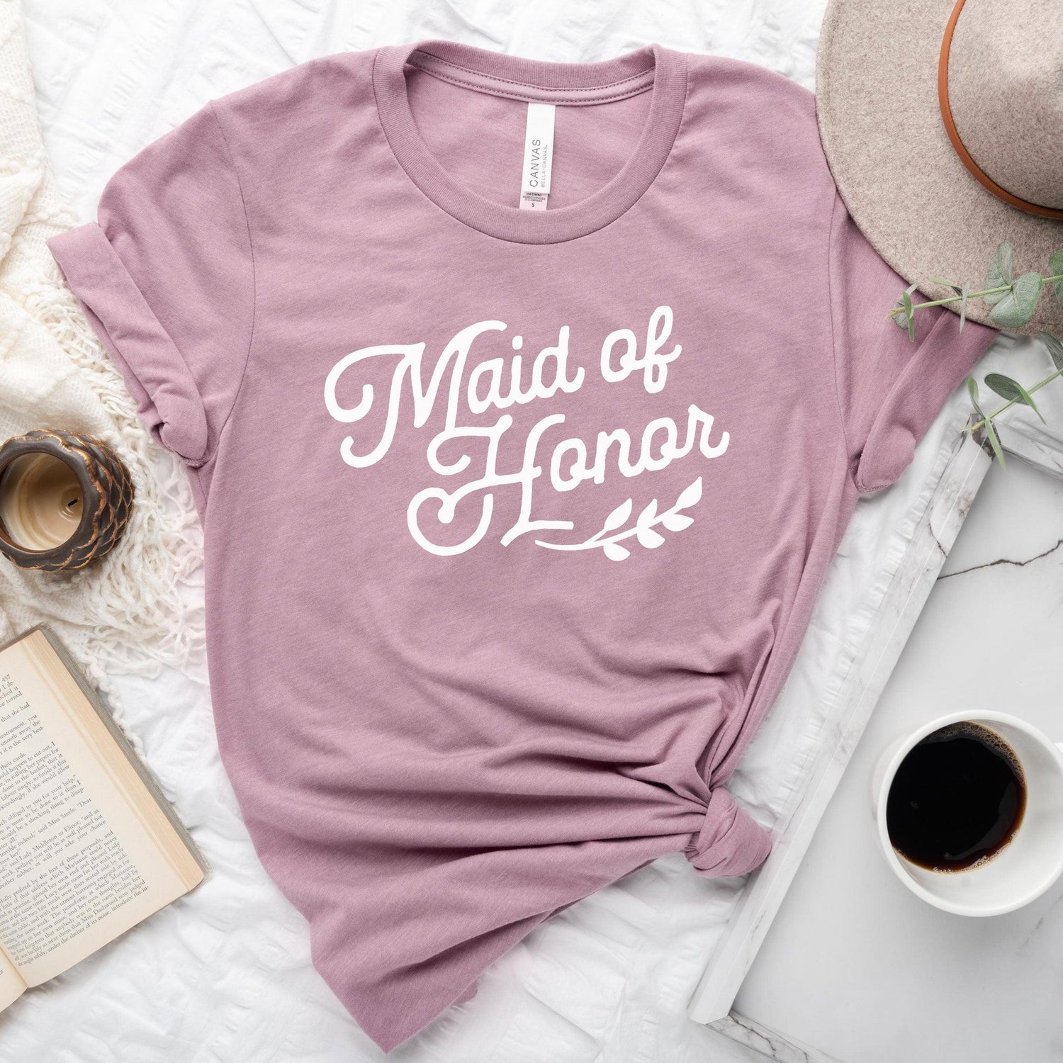 Maid of Honor Wedding Party Short-Sleeve Tee - Plus Sizes Available! by Oaklynn Lane