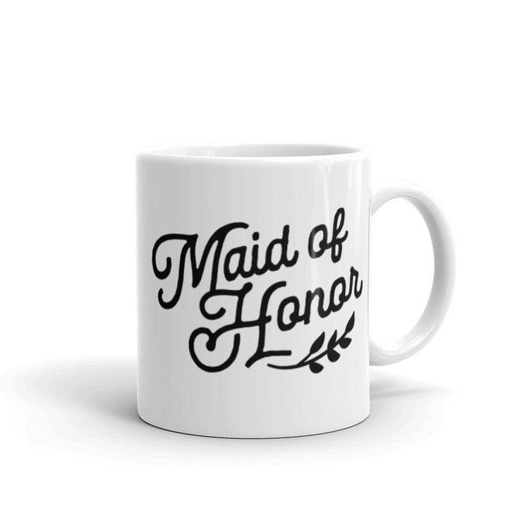 Maid of Honor White Glossy Coffee Mug by Oaklynn Lane