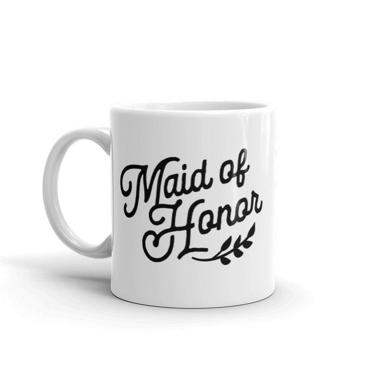 Maid of Honor White Glossy Coffee Mug by Oaklynn Lane