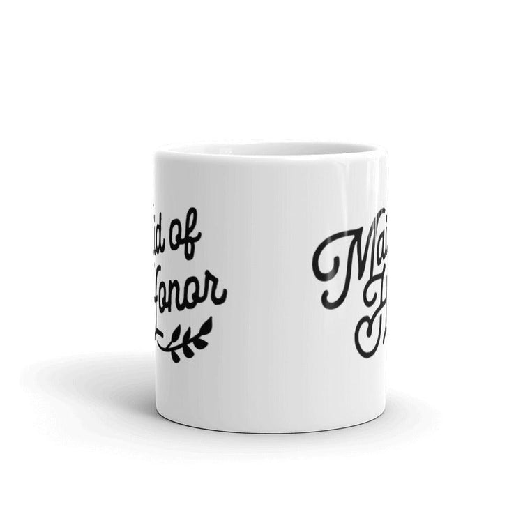 Maid of Honor White Glossy Coffee Mug by Oaklynn Lane