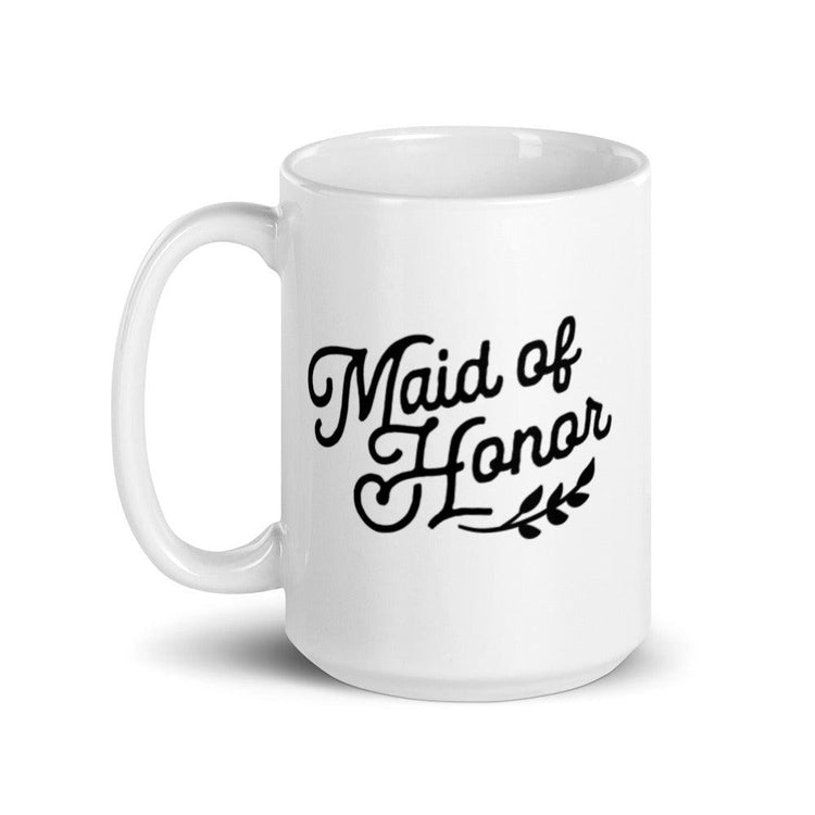 Maid of Honor White Glossy Coffee Mug by Oaklynn Lane