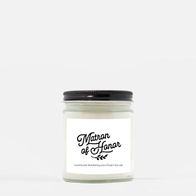 Matron of Honor Bridesmaid Proposal Box Gift Candle (Hand Poured 9 oz.) by Oaklynn Lane