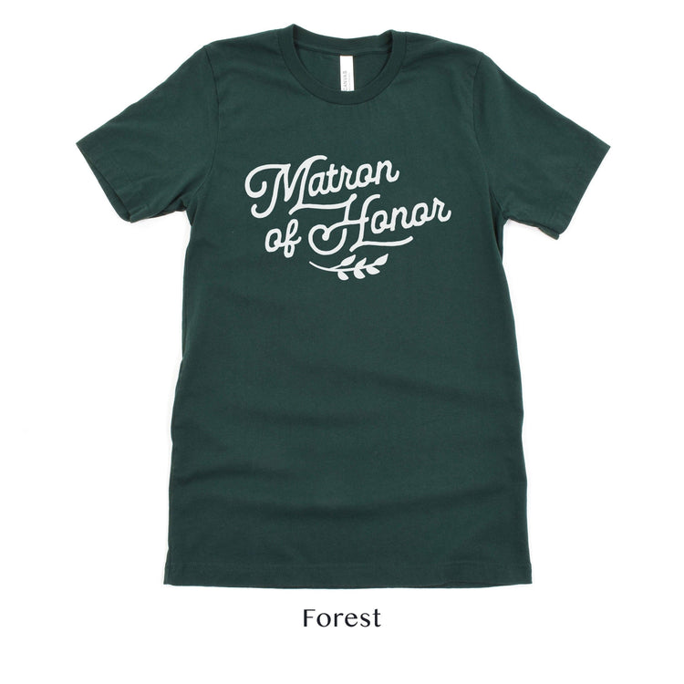 Matron of Honor Bridesmaid Wedding Party Short-Sleeve Tee - Plus Sizes Available! by Oaklynn Lane